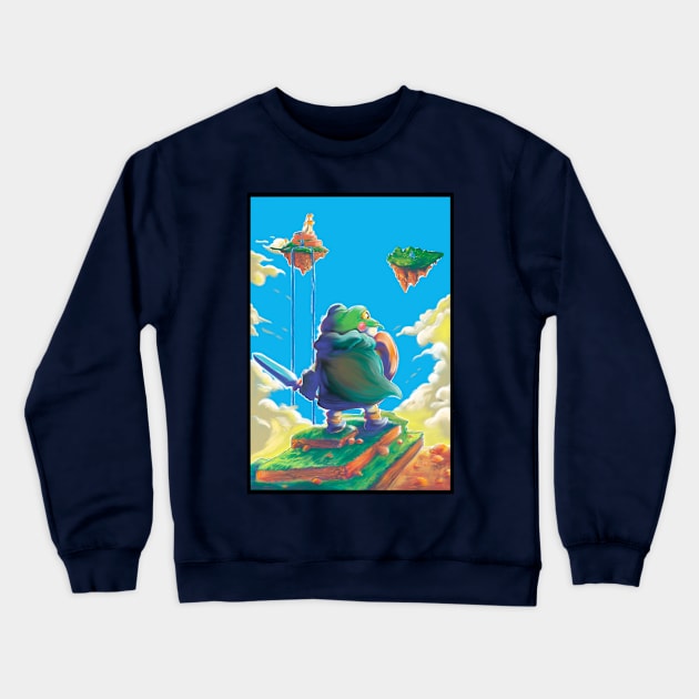 The Frog Above The Sea of Clouds Crewneck Sweatshirt by Hojyn